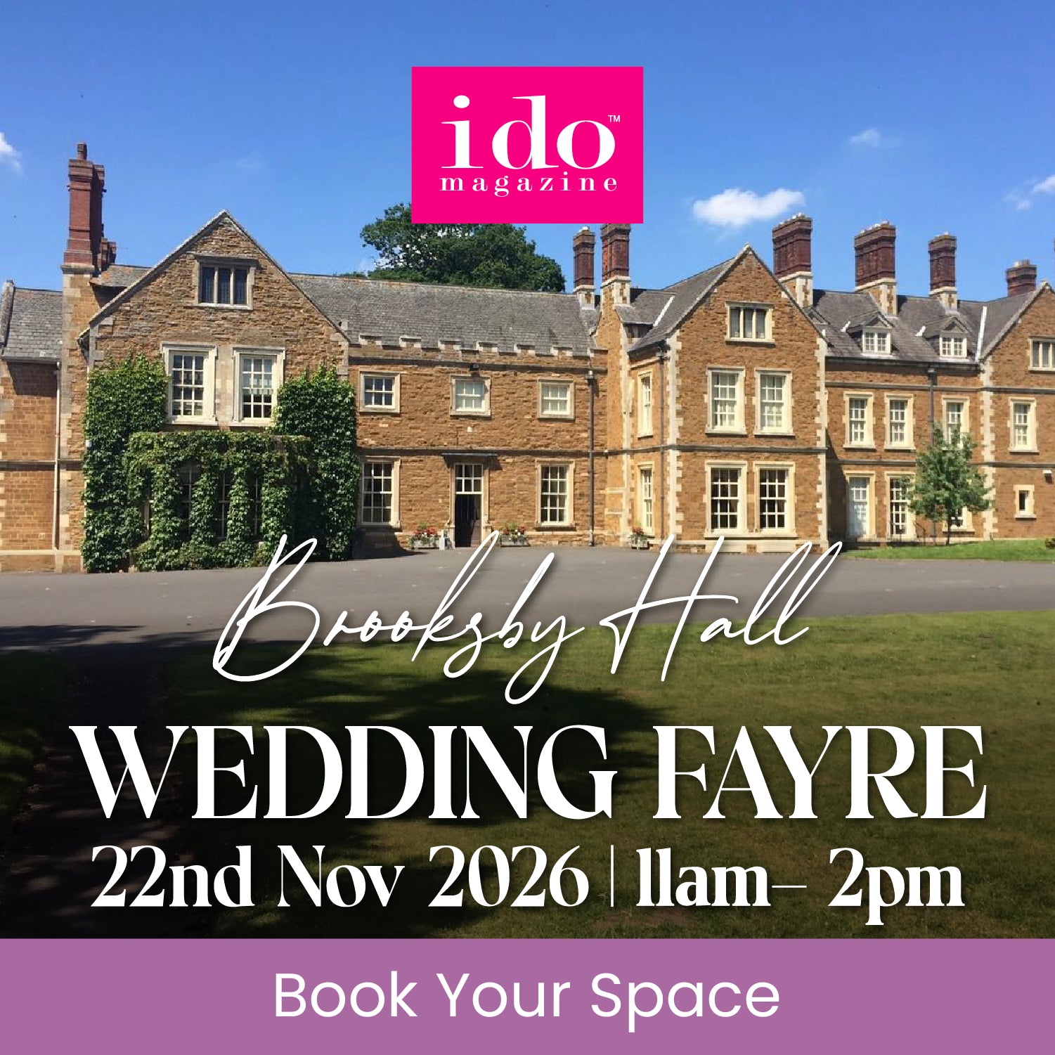 Exhibit at Brooksby Hall Wedding Fayre 22/11/26