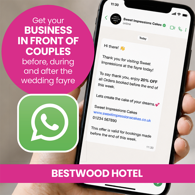 Bestwood Hotel 4/10/26 Wedding Fayre WhatsApp Broadcast Slots