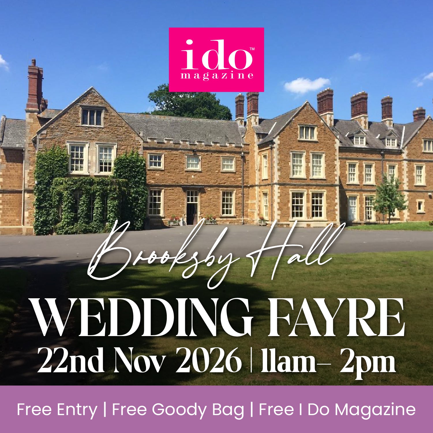 Book Tickets - Brooksby Hall Wedding Fayre 22/11/26