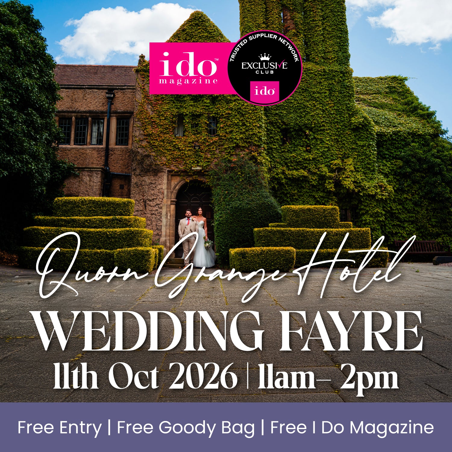 Book Tickets - Quorn Grange Wedding Fayre 11/10/26